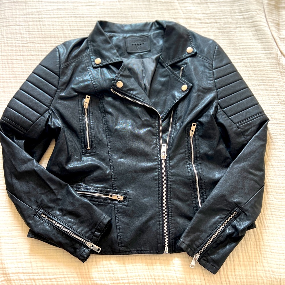 Blank NYC Black Faux Leather Moto Jacket